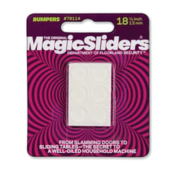 Magic Sliders Vinyl Self Adhesive Bumper Pads Clear Round 1/2 in. W X 1/2 in. L 18 pk