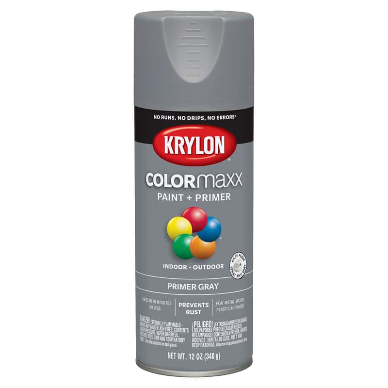 Krylon ColorMaxx Primer Gray Paint+Primer Spray Paint 12 oz Ace Hardware