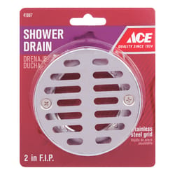 Ace Brushed Nickel Stainless Steel Hair Catcher Shower Drain Cover - Ace  Hardware