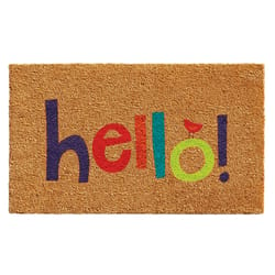 Home & More 1.42 W X 2.42 L Multi-color Colorful Hello Coir Door Mat