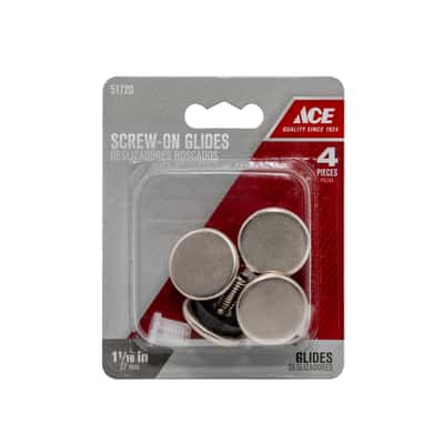 Ace Silver 1 1 16 In Screw On Nickel Chair Glide 1 Pk Ace Hardware