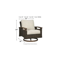 Signature Design by Ashley Paradise Trail Brown Aluminum Frame Swivel Lounge Chair Brown