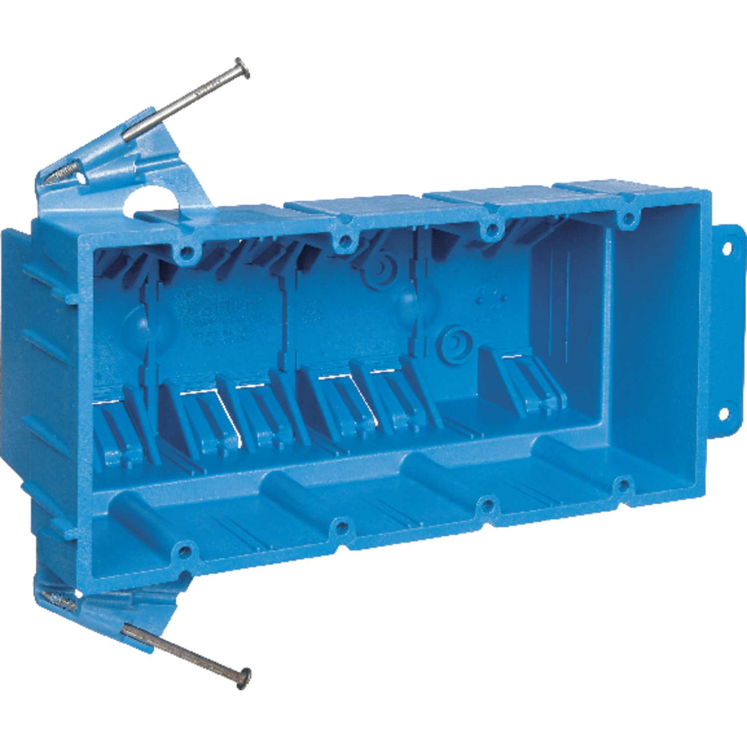 Carlon 73/4 in. Rectangle Thermoplastic 4 gang Electrical Box Blue