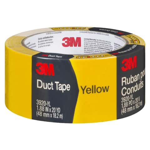 3M Color Duct Tape, 1.88 in. x 20 yd. Color Duct Tape; Color:  Yellow:Facility