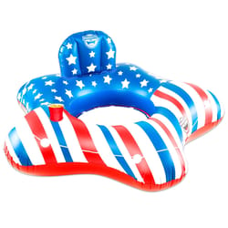 BigMouth Blue/Red/White PVC Inflatable Americana River Tube Pool Float Tube