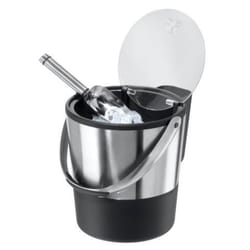 OGGI 4 oz Black/Silver Plastic/Stainless Steel Ice Bucket with Scoop