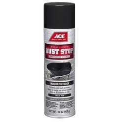 Ace Rust Stop Flat Black Protective Enamel Spray Paint 15 oz