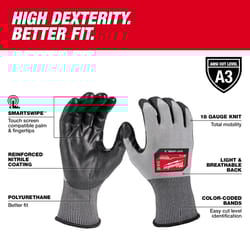 Milwaukee Unisex Indoor/Outdoor Dipped Gloves Black/Gray L 1 pk