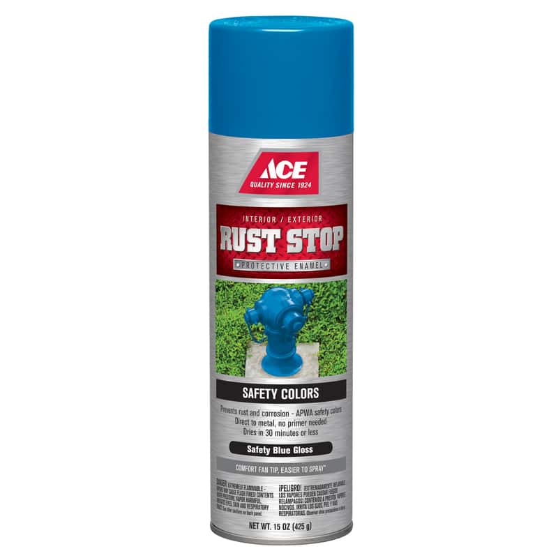 Ace Rust Stop Gloss Safety Blue Spray Paint 15 oz. Ace Hardware