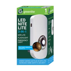 Greenlite Automatic/Manual Plug-in 3-in-1 LED Night Light w/Sensor