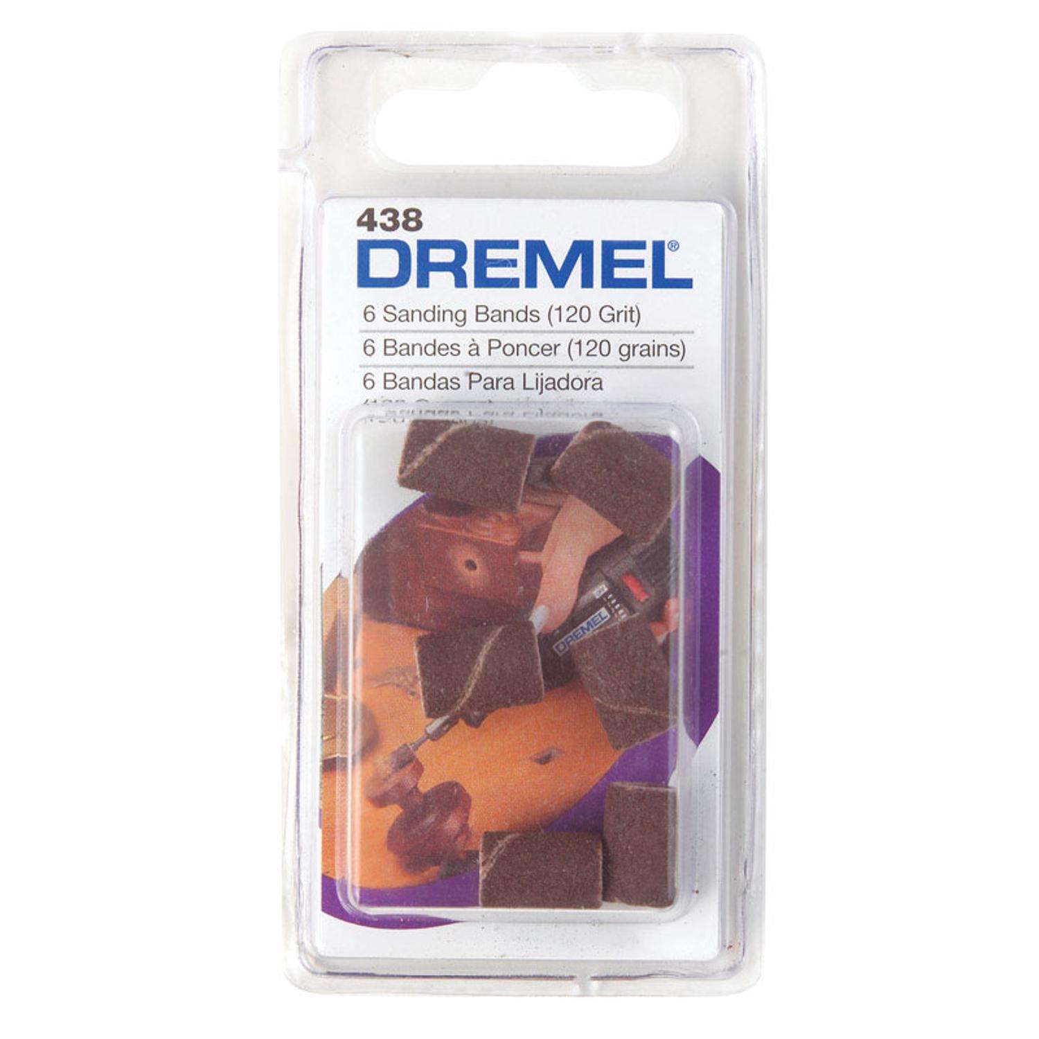 Dremel 1/4-inch 120-Grit Fine Sanding Bands for Wood, Fiberglass, Metal,  and Rubber (6-Pac