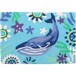 Jellybean 20 in. W X 30 in. L Multi-Color Whale Sea Creature Polyester Accent Rug