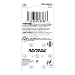 Rayovac Zinc Air 10 1.45 V Hearing Aid Battery 6 pk