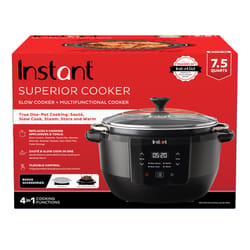 Instant 7.5 qt Black/Silver Aluminum Programmable Slow Cooker