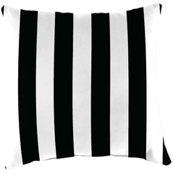 Jordan Manufacturing Black/White Cabana Stripe Polyester Throw Pillow 4 in. H X 16 in. W X 16 in. L