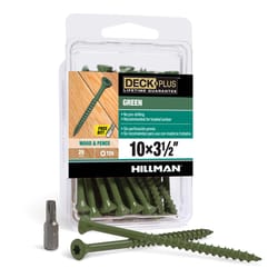 HILLMAN Deck Plus No. 10 Ga. X 3-1/2 in. L Green Star Flat Head Exterior Deck Screws 25 pk