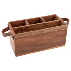 Karma Brown Acacia Wood Silverware Caddy