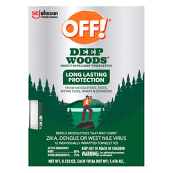 OFF! Deep Woods Insect Repellent Towelettes For Mosquitoes 12 pk