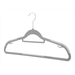 Whitmor Sure-Grip Plastic Gray Hanger 10 pk