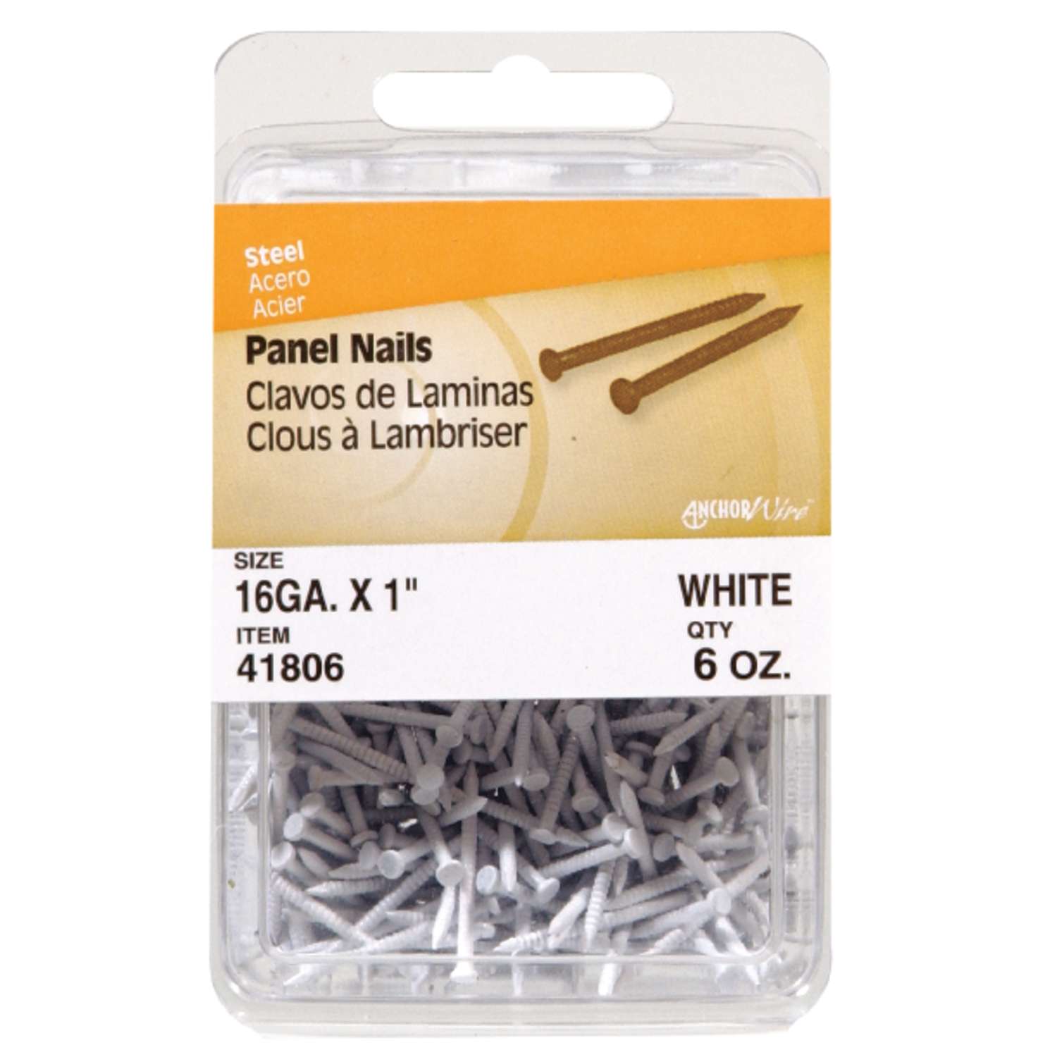 Hillman 1 in. Panel Steel Nail Flat