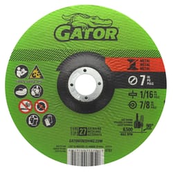 Gator 7 in. D X 7/8 in. Aluminum Oxide Metal Cut-Off Blade 1 pk