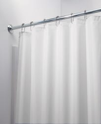 iDesign White Polyester Solid Shower Curtain