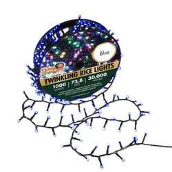 Holiday Bright Lights LED Rice Blue 1000 ct String Christmas Lights 73.8 ft.