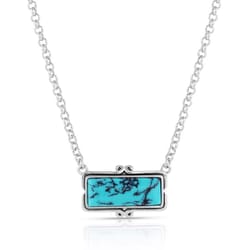 Montana Silversmiths Women's Looking Glass Rectangle Turquoise Necklace Brass Water Resistant