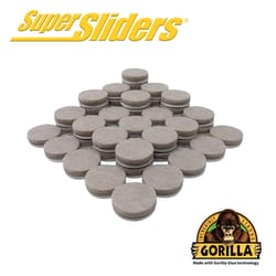 Super Sliders Gorilla Glue Beige 1 in. Adhesive Felt Sliders 48 pk