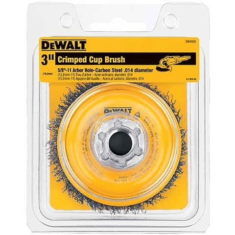 DeWALT® XP® DW49150 Cup Brush, 3 in Dia, 5/8-11, 0.014 in Carbon