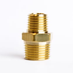 ATC 3/8 in. MPT 1/4 in. D MPT Brass Reducing Hex Nipple
