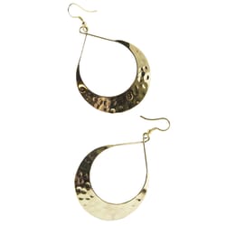 Matr Boomie Womens Lunar Crescent Gold Earrings