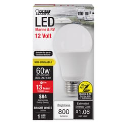 Feit A19 E26 (Medium) LED Bulb Bright White 60 Watt Equivalence 1 pk