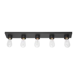 Globe Electric Alden Matte Black 5 lights Incandescent Vanity Light Wall Mount