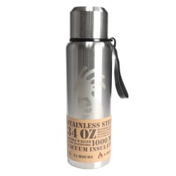 Aquapelli 34 oz Silver BPA Free Vacuum Insulated Bottle