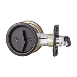 Kwikset Venetian Bronze Metal Indoor Round Bed/Bath Pocket Door Lock