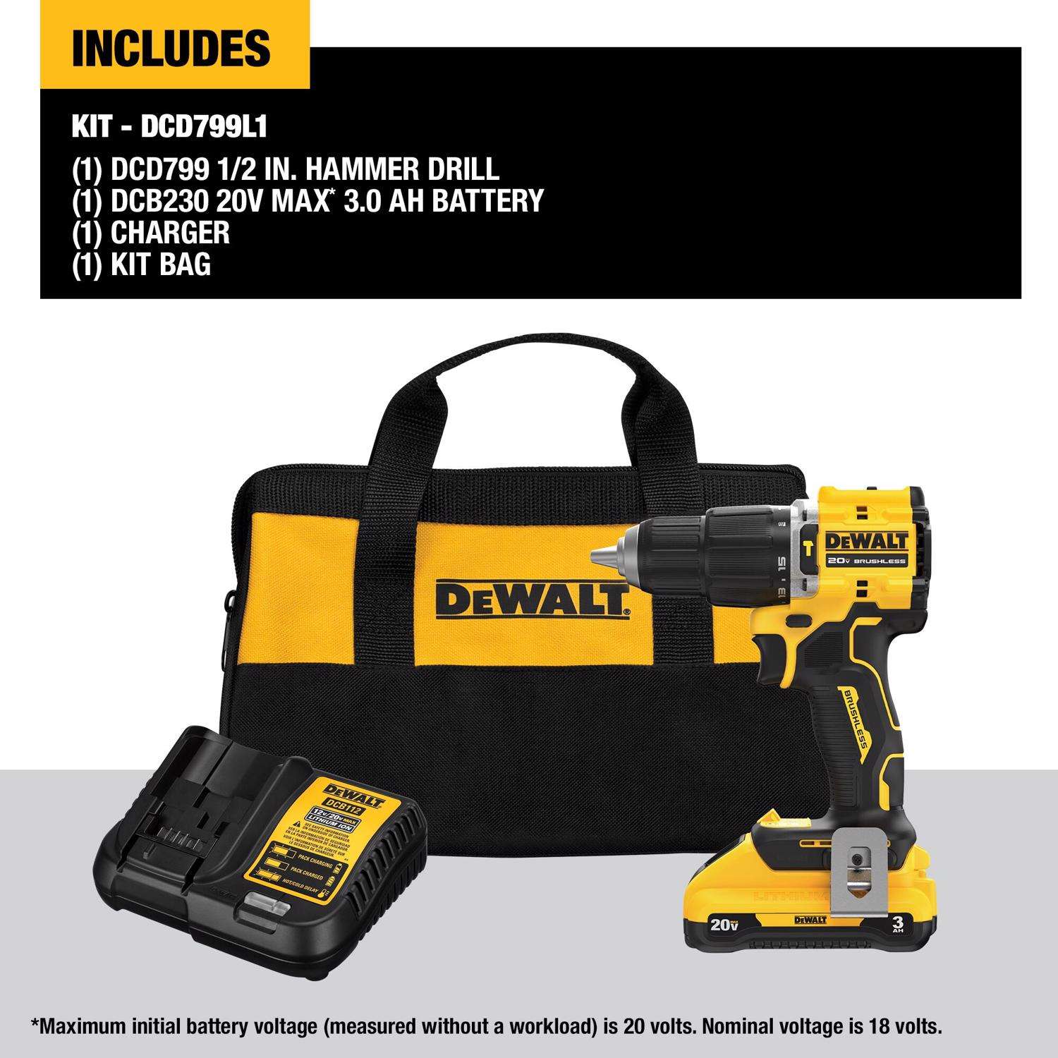 DeWalt 20V MAX 1/2 in. Brushed Cordless Compact Drill Kit (Battery &  Charger) - Ace Hardware