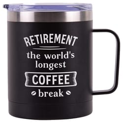 P Graham Dunn 12 oz Black Retirement The Worlds Longest Coffee Break Tumbler with Lid