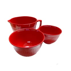 Natural Home Red Bamboo Mixing Bowl 3 pk