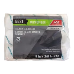 Ace Best Microfiber 9 in. W X 3/8 in. Paint Roller Cover 3 pk