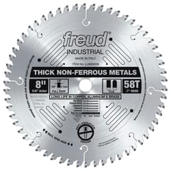 Freud 8 in. D X 5/8 in. Thick Aluminum TiCo Hi-Density Carbide Metal Saw Blade 58 teeth 1 pk