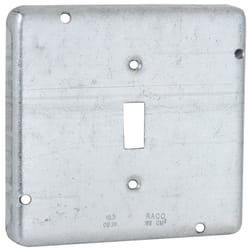 Raco Square Steel 2 gang 4-11/16 in. H X 4-11/16 in. W Box Cover