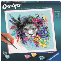 Ravensburger CreArt BoHo Lion Paint By Number Set Multicolored 9 pc