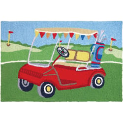 Jellybean 20 in. W X 30 in. L Multicolored Golfing a Round Accent Rug