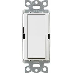 Lutron Diva 15 amps Single Pole Rocker Switch White 1 pk