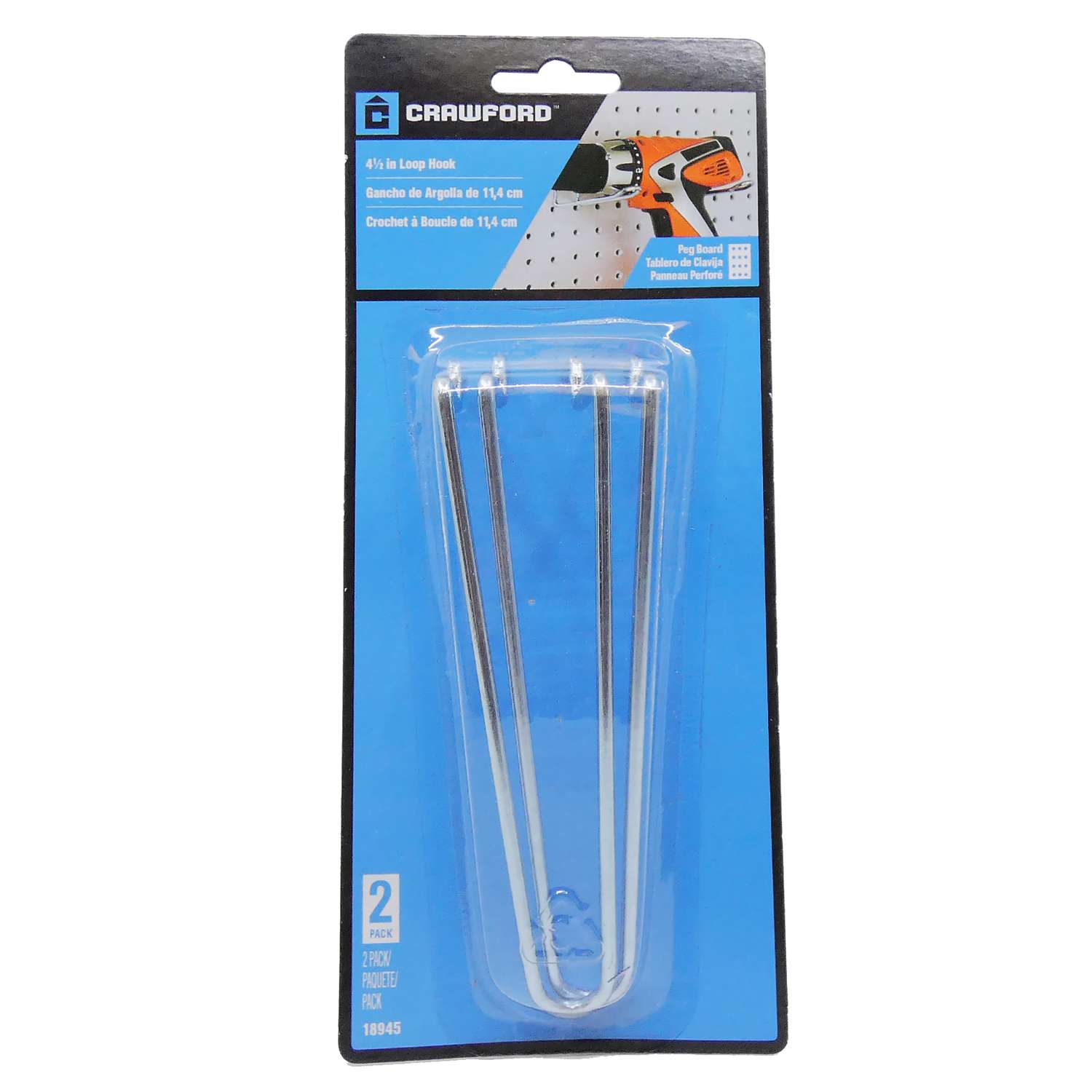 Crawford Zinc Plated Black/Silver Steel 0.5 in. Peg Hooks 8 pk - Ace  Hardware