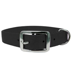 PDQ Black Single Web Nylon Dog Adjustable Collar Large