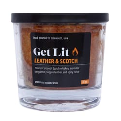 McCall's Candles Get Lit Brown Leather and Scotch Scent Candle 16 oz