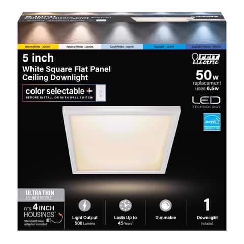 Feit EDGELIT 1.1 in. H X 5 in. W X 5 in. L Frost White LED Flat