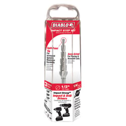 Diablo 1/2 in. X 3-3/8 in. L Metal Impact Step Drill Bit Hex Shank 1 pk